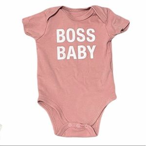 Say what? Pink boss baby onesie size 3-6 months